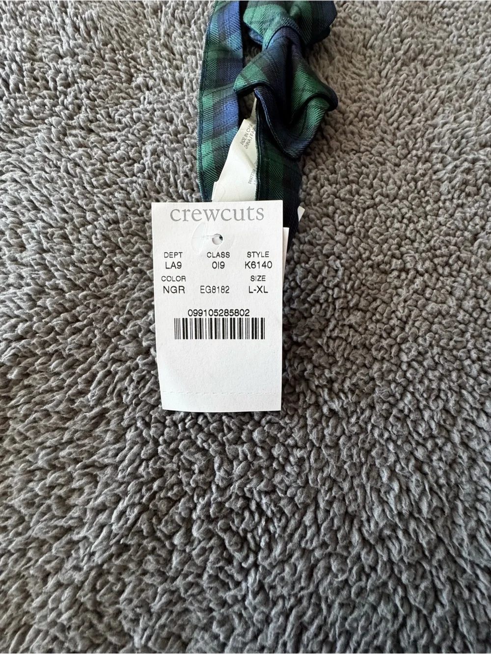 Crewcuts Boys Silk Green and Blue Blackwatch Tartan Plaid Bow Tie